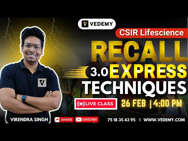 CSIR Recall Express 3.0 | Methods in Biology/Techniques | Unit 13 | Virendra Singh | CSIR Dec 2024 |