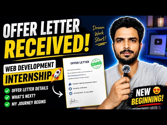 🚀 I Got My First Web Development Internship Offer Letter | My Coding Journey Begins