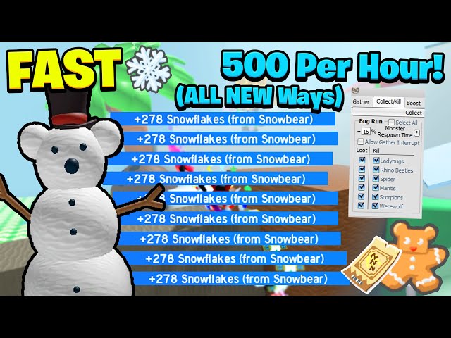 How To Get Snowflakes & Gingerbread Bears FAST FULL Guide In Beesmas! (+Macro) (Bee Swarm Simulator)