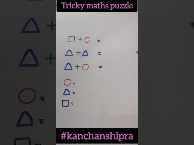 Tricky maths puzzle | maths puzzle #brainteaser #mathspuzzles #shorts #logicriddles #mathbrainteaser