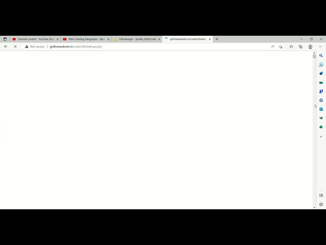 Creating Infinite Loop in Php using While Loop