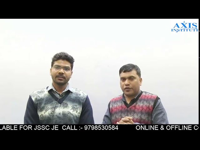 Axis Institute - Institute for JSSC JE SSC JE GATE, NITISH KUMAR. TENTH RANK JSSC 2014