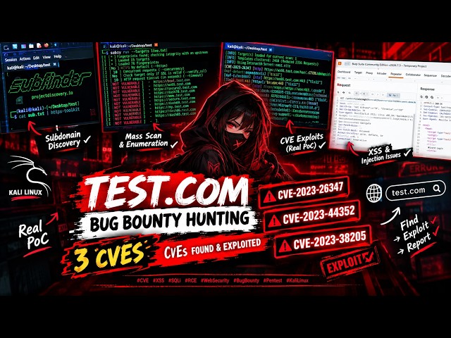 Live Bug Bounty Hunting on Test.com | Found 3 Critical CVEs | The Cyber Eve
