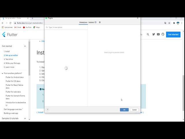 Instalar plugins de Flutter y Dart en Android Studio