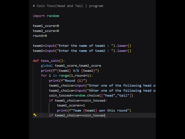 Coin Toss project in python