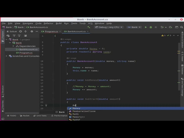 C# - Very Basic Bank Application