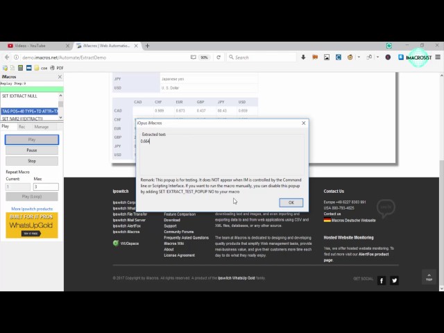 How to extract and fill form using imacros