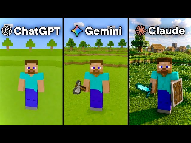 ChatGPT vs Gemini vs Claude Make Minecraft from Scratch