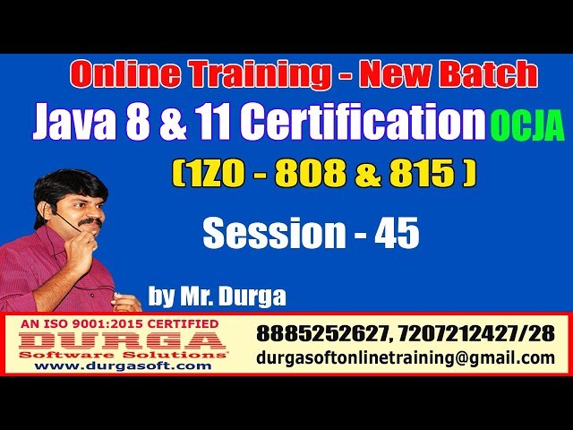 Java Certification 8 & 11 OCJA (1Z0 - 808 & 815) Session - 45|final variables ,final local variables