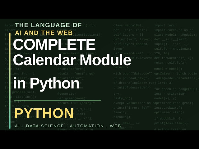 Calendar Module in Python Standard Library