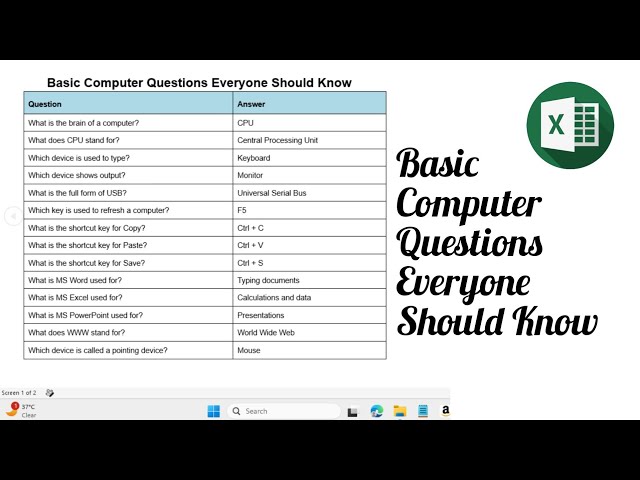 Basic Computer Questions Everyone Show Know | 20 Important Questions | Computer Questions