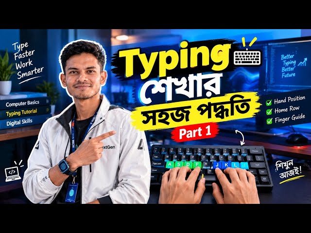 Typing শেখার সহজ পদ্ধতি | সঠিক Typing Position | Typing Tutorial Bangla | Exist Nineteen 