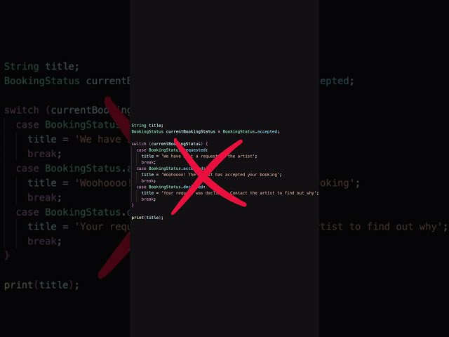 "Switch statements" is BAD. Do THIS instead
