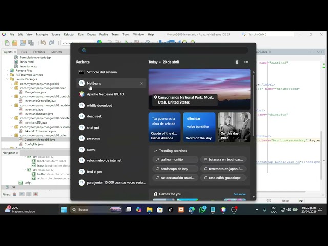 video de proyecto inventario mongo db
