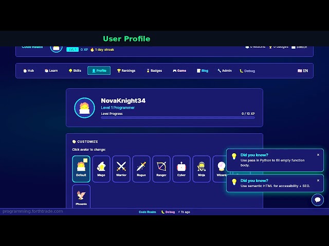 Code Realm - Programming Learning Platform Demo
