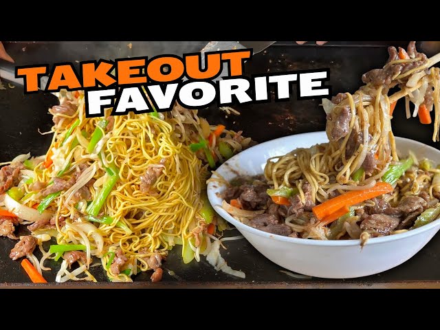 Better than takeout! Beef Chow Mein the Blackstone - Easy Chinese Griddle Recipe!