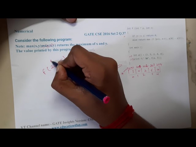 GATE CSE 2016 SET 2 Q 37 || C PROGRAMMING  ||Data Structure || GATE Insights Version: CSE