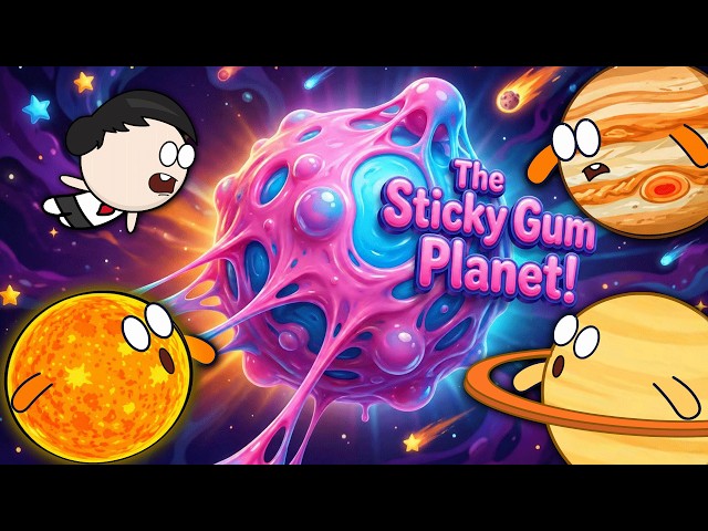 The Sticky Gum Planet! | #aumsum #kids #science
