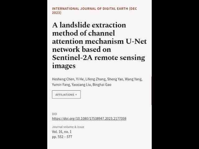 A landslide extraction method of channel attention mechanism U-Net network based on S... | RTCL.TV