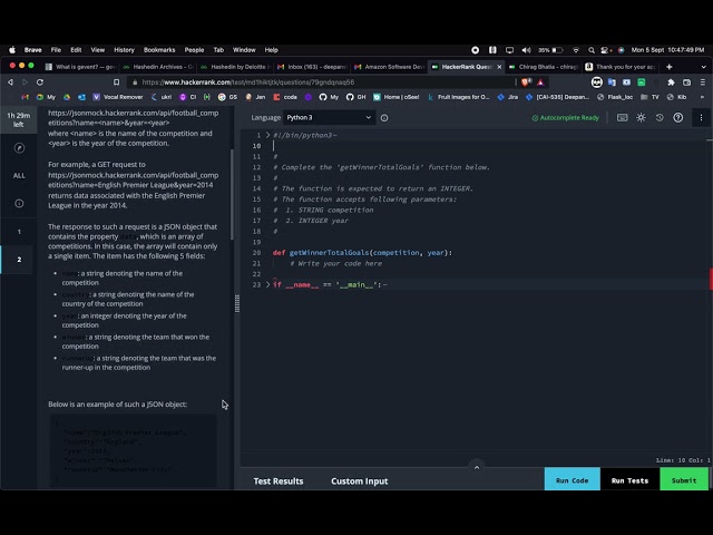 Hackerrank API Test
