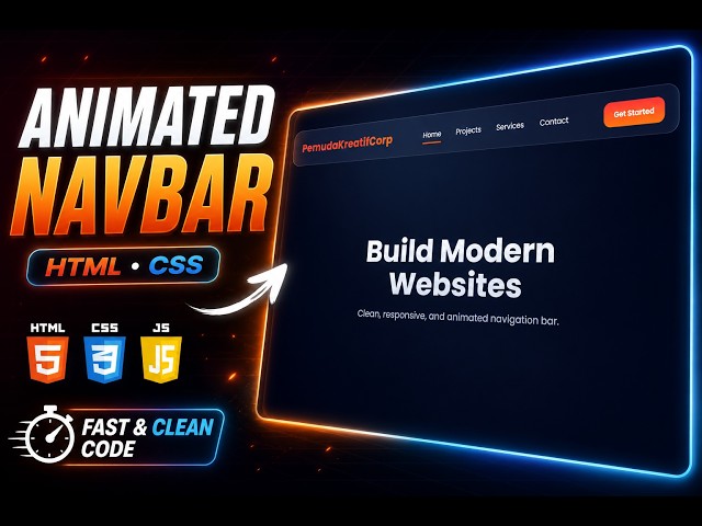 Build a Modern Animated Navbar with HTML CSS & JavaScript | #PloKoding