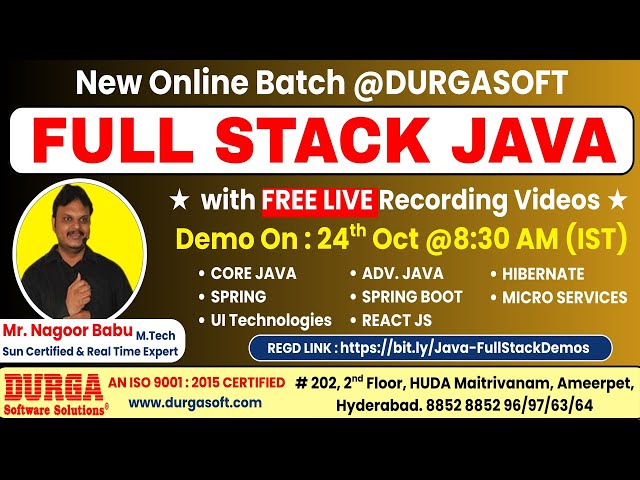 Full Stack Java Online Training @ DURGASOFT
