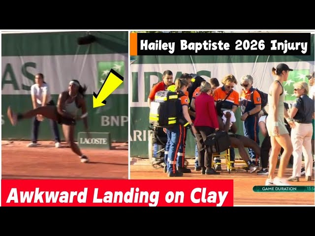 Hailey Baptiste suffers horror fall and bursts into tears as paramedics rush to court