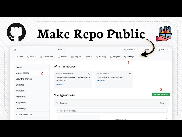 How to change private repository to public in GitHub