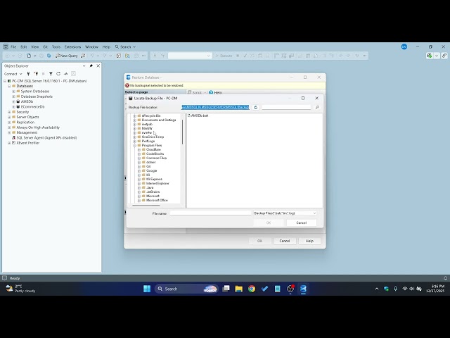 How to Restore a Database in SQL Server Management Studio (SSMS)