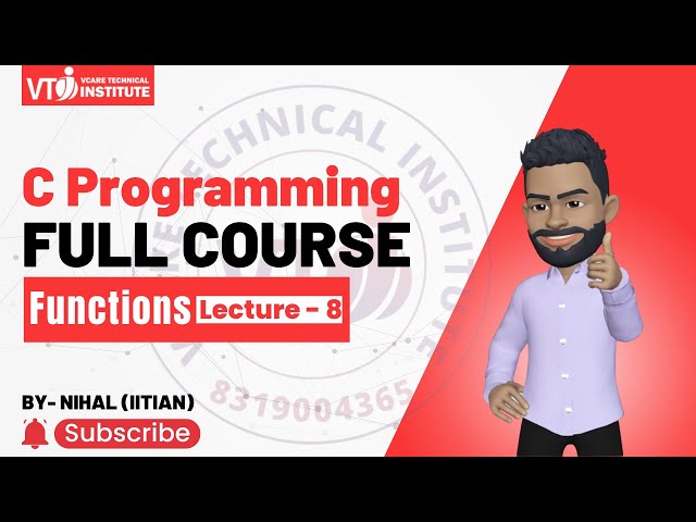 C Programming Functions in C | Complete Tutorial for Beginners | Vcare Technical Institute