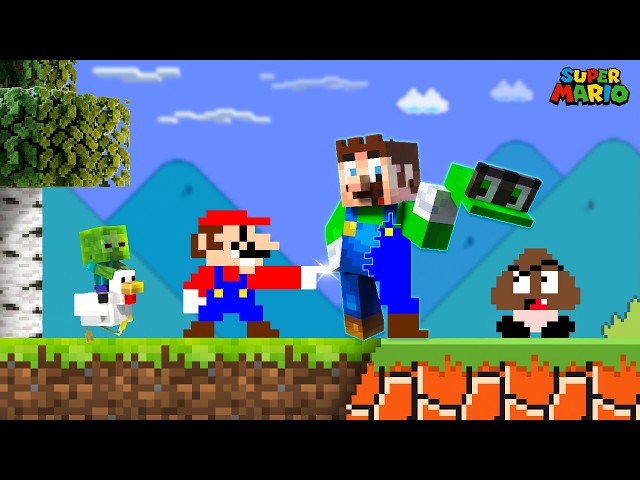 What if Everything Mario Touches Turns into MINECRAFT in Super Mario Bros.?