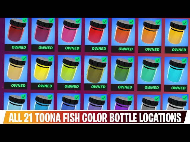 Fortnite: All 21 Toona Fish Color Bottle Locations