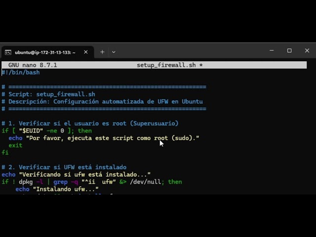 Automatizando el Firewall en Ubuntu: Script Bash de Seguridad (UFW + Puertos)