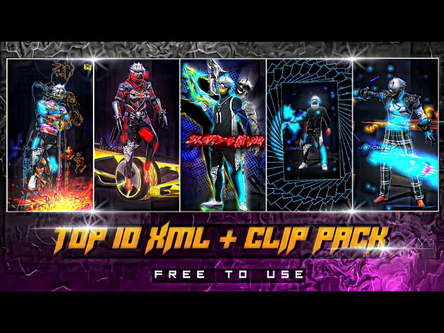 🔺Free Fire Top 10 Xml + Cc + Clips 🔸ff Clips For Editing🔸ff Emote Clips 🔸ff clip🔻
