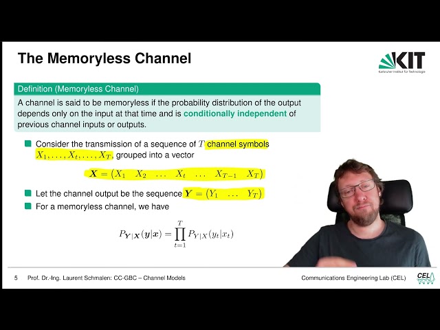 Lecture "Channel Coding: Graph-based Codes", Chapter 1, Vid. 1, "Channel Models"