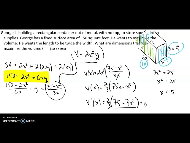 Optimization- Calculus 1