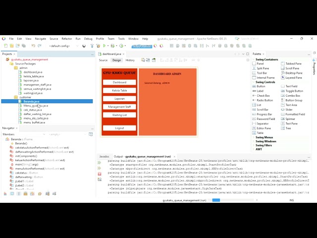 Demo Aplikasi Gyukaku Queue Management System | Java NetBeans & MySQL