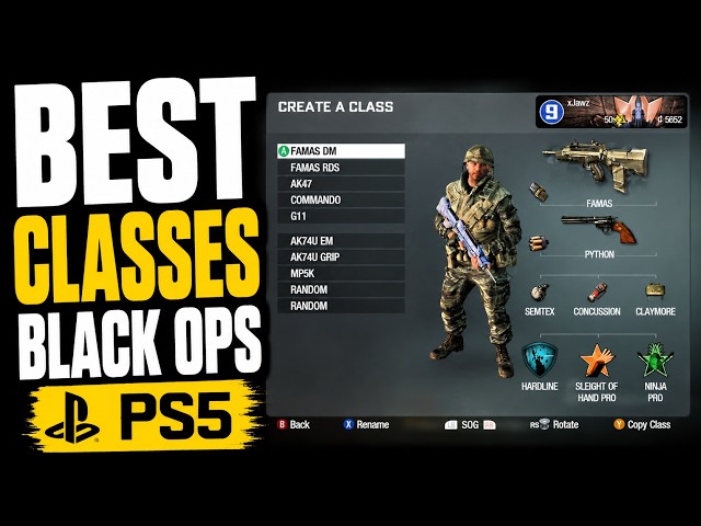 Best Black Ops Classes on PS5 (Best Guns & Perk Guide 2026)