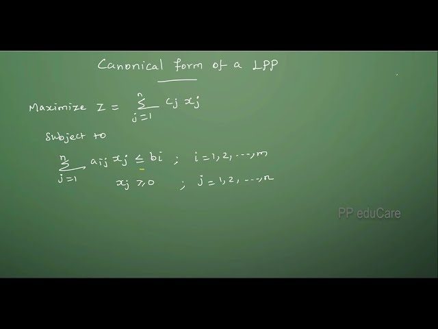 Canonical Form of a LPP | Canonical Form of a Linear Programming Problem