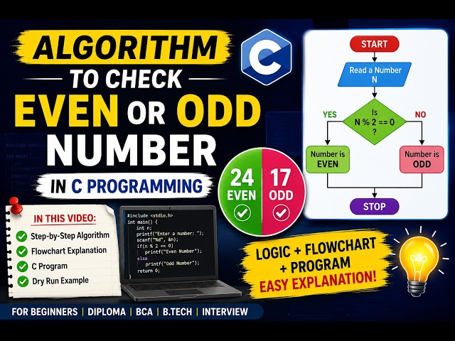 LEC 4.1-ALGORITHM TO CHECK  WHETHER NUMBER IS EVEN OR ODD