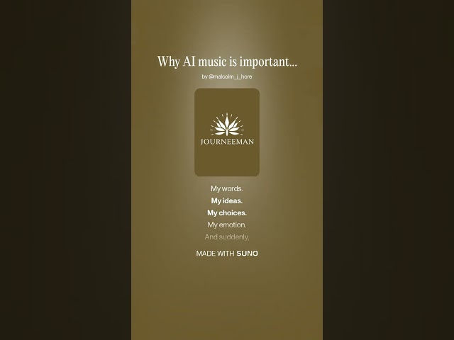 Why AI music is important to me. #journeeman #sunoai #spokenword #ai #generativeai