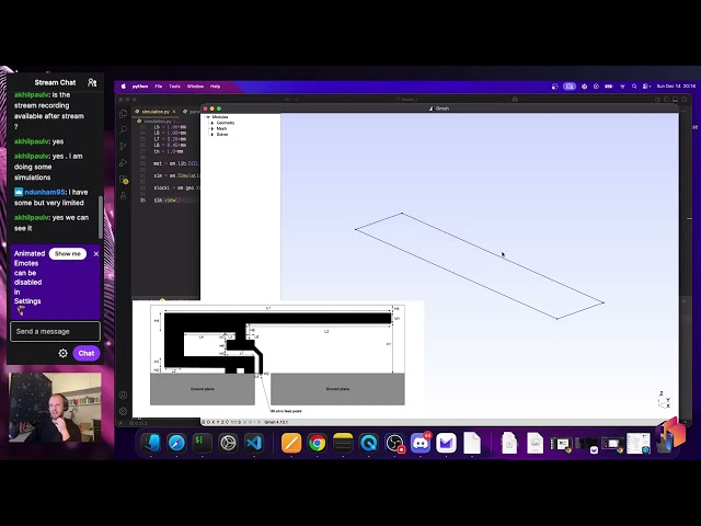EMerge FEM Live #01 - First stream! [Inverted F Antenna] - [Live Coding]
