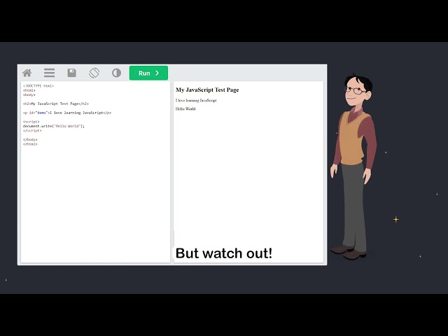 JavaScript Output - Part 2 - document.write() - #w3schools #javascript #programming