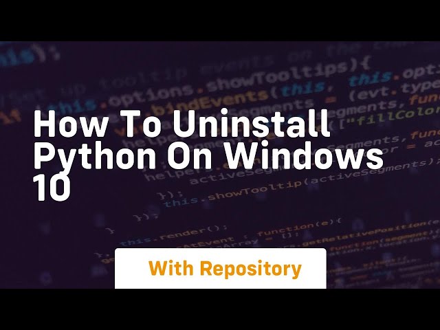 How to uninstall python on windows 10