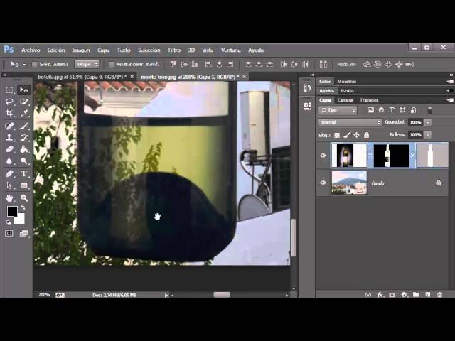 Photoshop CC Transparencia del cristal de botella www.videotutoriales.es