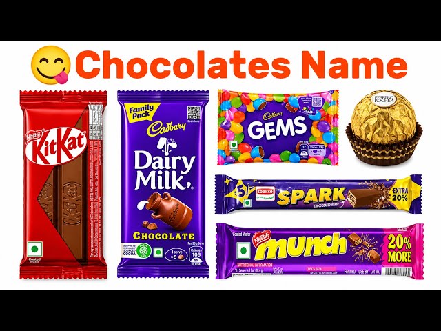 Learn Chocolate Names with Pictures | Chocolate Vocabulary | Mantu Study Class