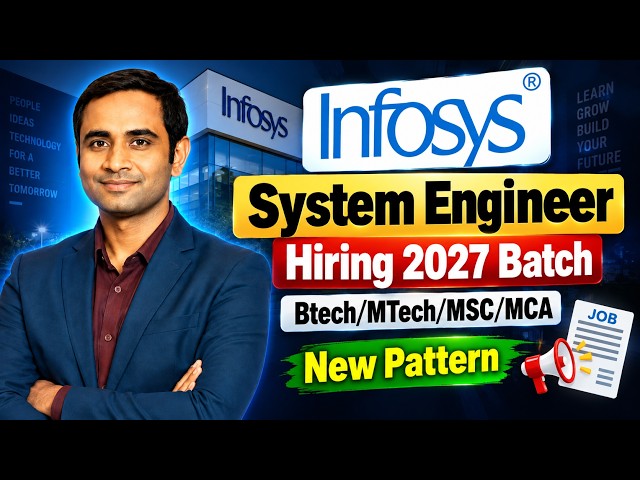 Infosys System Engineer Hiring 2027 Batch | BE/Btech/ME/MTech/MSC/MCA | New Pattern
