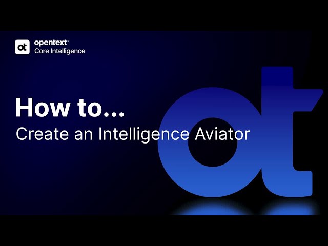 How to create an Intelligence Aviator