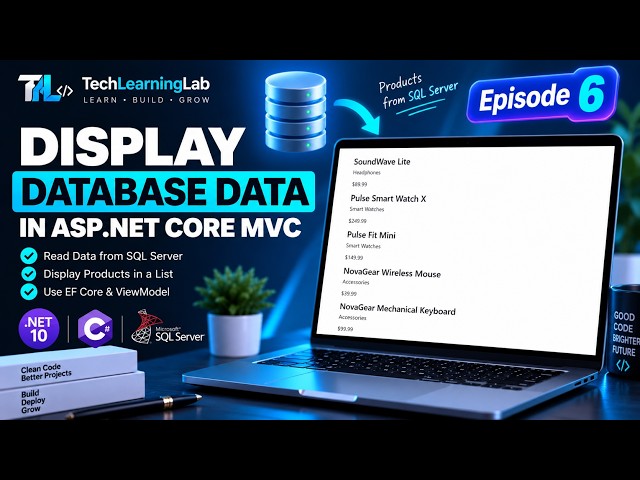Display Database Data in ASP.NET Core MVC with EF Core | E-Commerce Project Episode 6