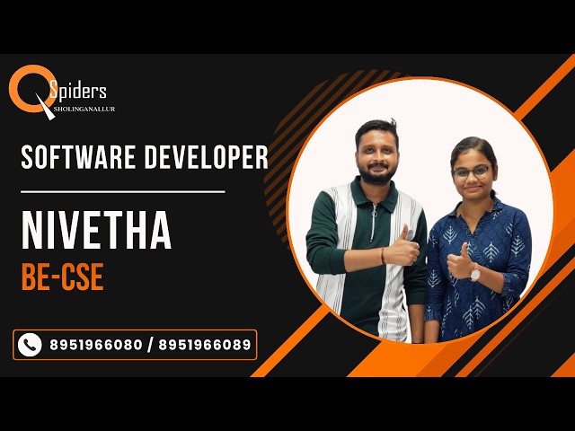 🎉 Congratulations to Nivetha on Getting Placed as a Software Developer! 🎉